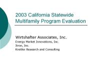 2003 California Statewide Multifamily Program Evaluation