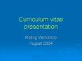 Curriculum vitae presentation PowerPoint PPT Presentation