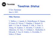 Tevatron Status