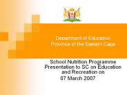 Department of Education Province of the Eastern Cape