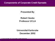 Components of Corporate Credit Spreads