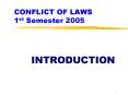 CONFLICT OF LAWS 1st Semester 2005 PowerPoint PPT Presentation