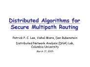Distributed Algorithms for Secure Multipath Routing