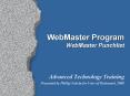 WebMaster Program WebMaster Punchlist PowerPoint PPT Presentation