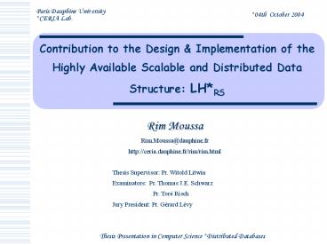 Contribution to the Design