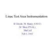 Linac Test Area Instrumentation
