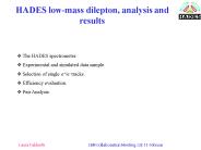HADES lowmass dilepton, analysis and results