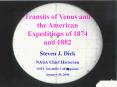 Transits of Venus and the American Expeditions of 1874 and 1882 PowerPoint PPT Presentation