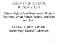 Salem High School Renovation PowerPoint PPT Presentation