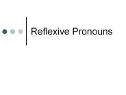 Reflexive Pronouns