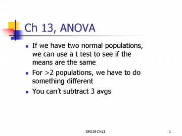 Ch 13, ANOVA