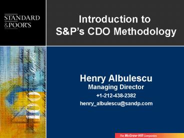 Henry Albulescu Managing Director