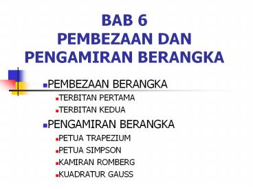 BAB 6 PEMBEZAAN DAN PENGAMIRAN BERANGKA