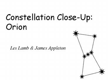 Constellation CloseUp: Orion