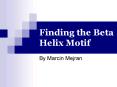 Finding the Beta Helix Motif PowerPoint PPT Presentation