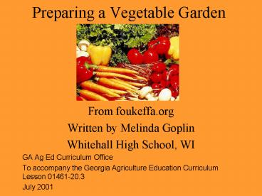 Preparing a Vegetable Garden
