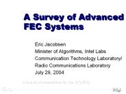 A Survey of Advanced FEC Systems