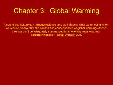 Chapter 3: Global Warming