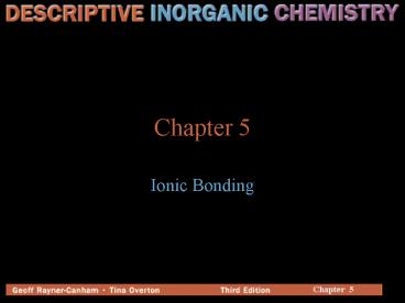 Ionic Bonding