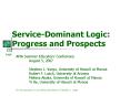 ServiceDominant Logic: Progress and Prospects PowerPoint PPT Presentation