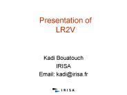 Presentation of LR2V