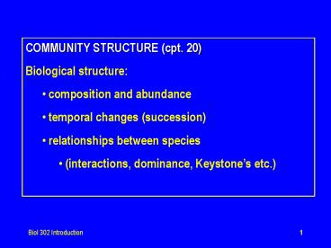 COMMUNITY STRUCTURE cpt. 20