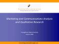 Marketing and Communications Analysis and Qualitative Research PowerPoint PPT Presentation