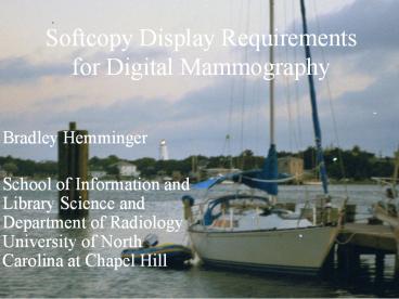 Softcopy Display Requirements for Digital Mammography