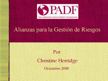 Alianzas para la Gestin de Riesgos