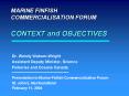 MARINE FINFISH COMMERCIALISATION FORUM CONTEXT and OBJECTIVES PowerPoint PPT Presentation
