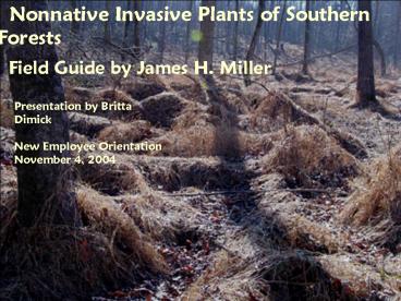 Nonnative Invasive Plants of Southern Forests