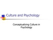 Culture and Psychology