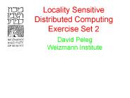 Locality Sensitive Distributed Computing Exercise Set 2