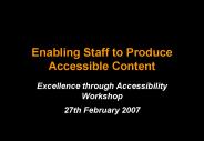 Enabling Staff to Produce Accessible Content