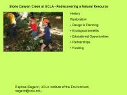 Stone Canyon Creek at UCLA Rediscovering a Natural Resource