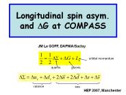 Longitudinal spin asym. and DG at COMPASS