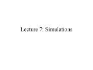 Lecture 7: Simulations