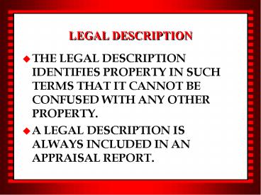 LEGAL DESCRIPTION