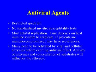 Antiviral Agents