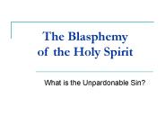 The Blasphemy of the Holy Spirit