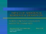 IMPACT OF ADDITIONAL RESIDENTIAL DENSITY ON