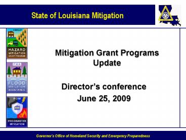 Mitigation Grant Programs Update