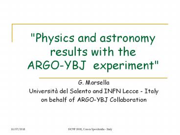Physics and astronomy results with the ARGOYBJ experiment
