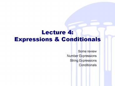 ppt - 4. expressions powerpoint presentation, free... Lecture 4: Expressions presentation | free to view