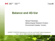 Balance and 4DVar