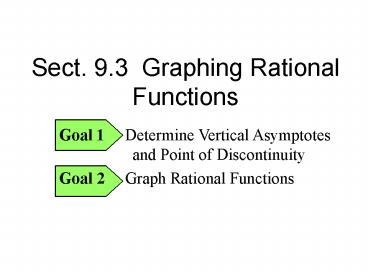 Sect. 9.3 Graphing Rational Functions