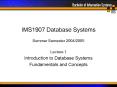 IMS1907 Database Systems PowerPoint PPT Presentation