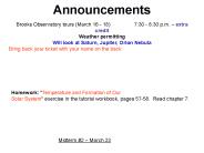 Announcements