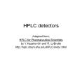HPLC detectors PowerPoint PPT Presentation