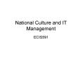 National Culture and IT Management PowerPoint PPT Presentation